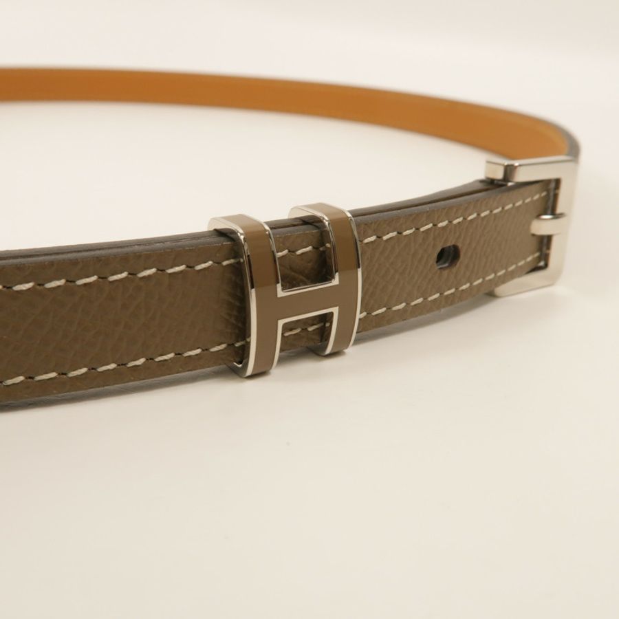 HERMES Epsom皮革Pop H Belt皮帶Etoupe-3
