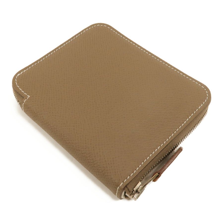 HERMES Epsom皮革Silk In Compact Wallet錢包Etoupe-4