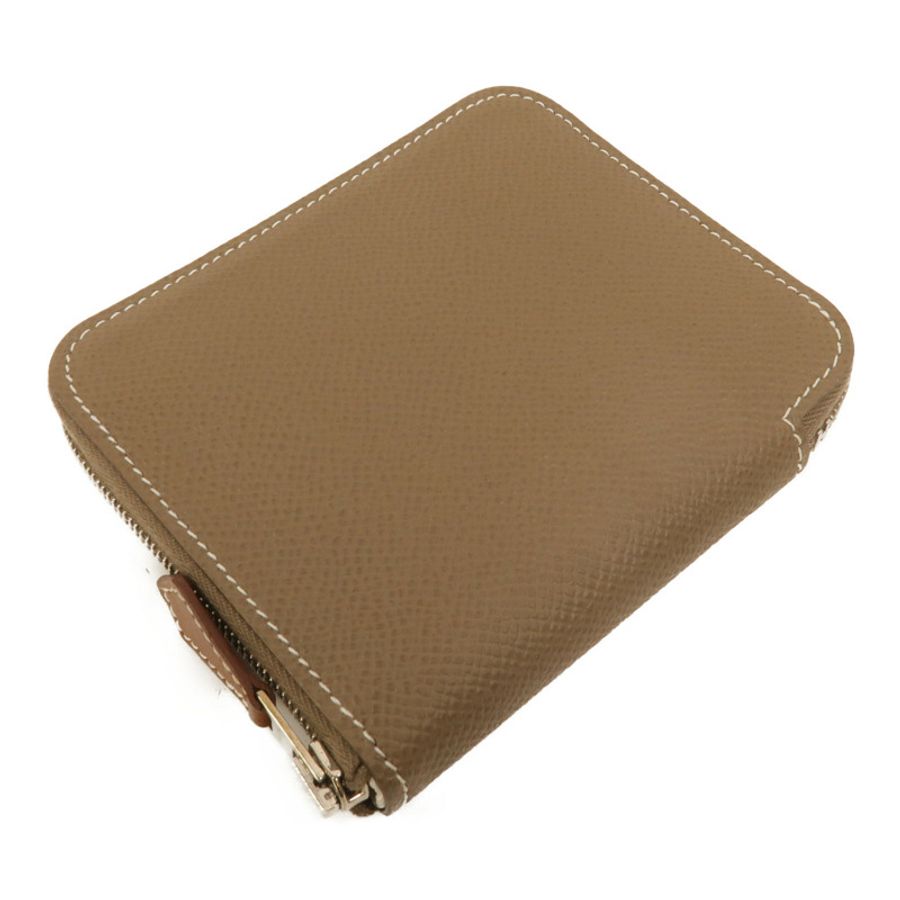 HERMES Epsom皮革Silk In Compact Wallet錢包Etoupe-5