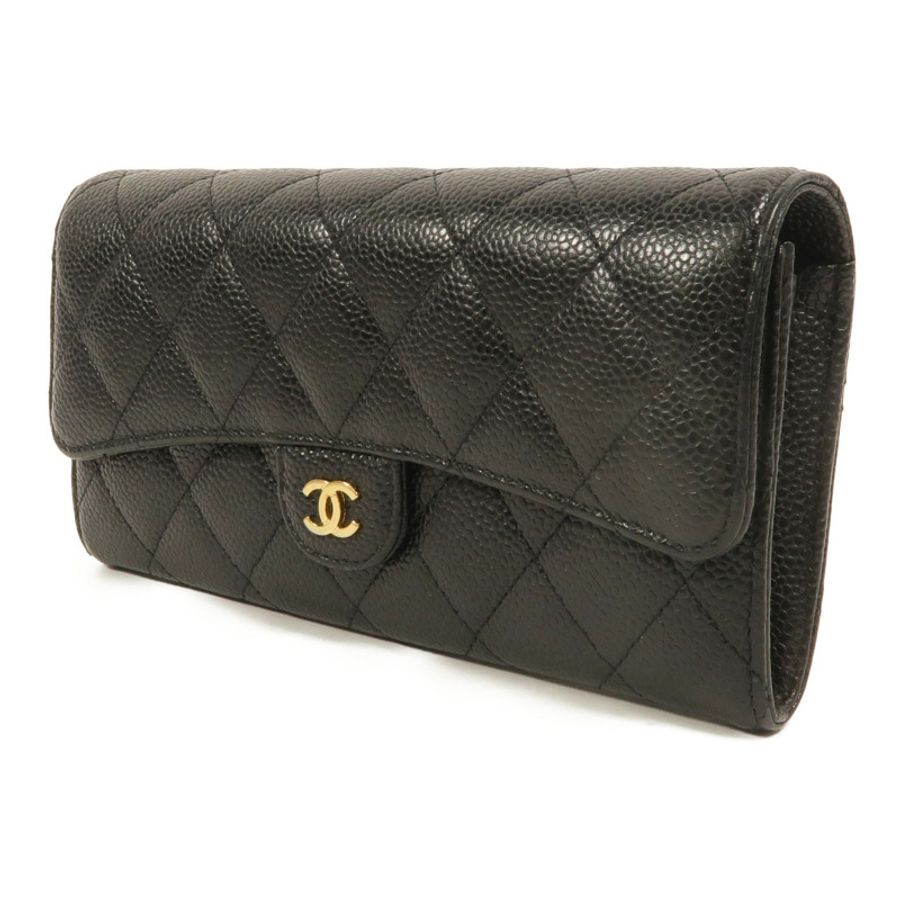 CHANEL 牛皮皮革Classic Long Flap Wallet長錢包-2
