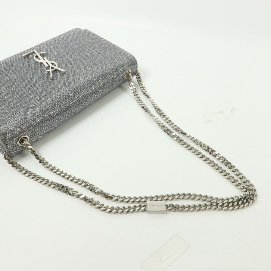 SAINT LAURENT 牛皮皮革/Glitter Kate Medium鏈帶肩背袋-8