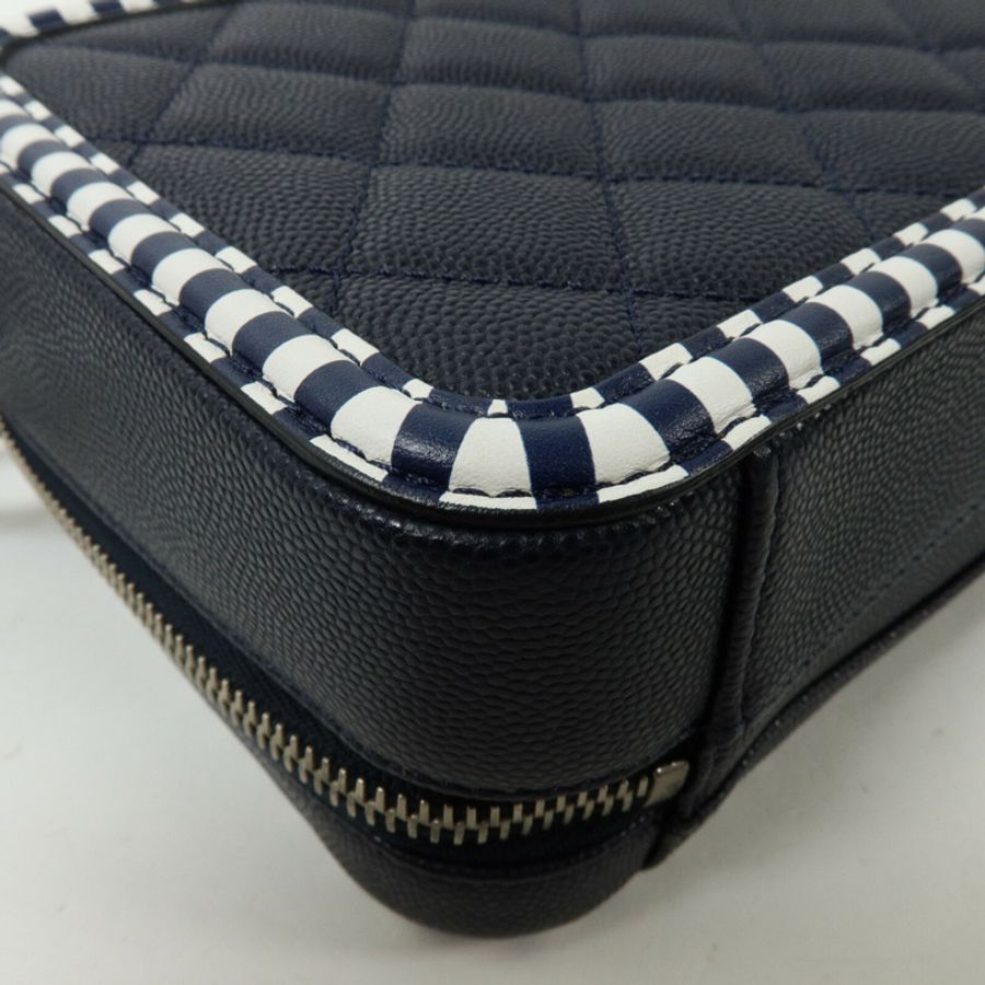 CHANEL 牛皮皮革Vanity Case鏈帶手挽肩背兩用袋-14