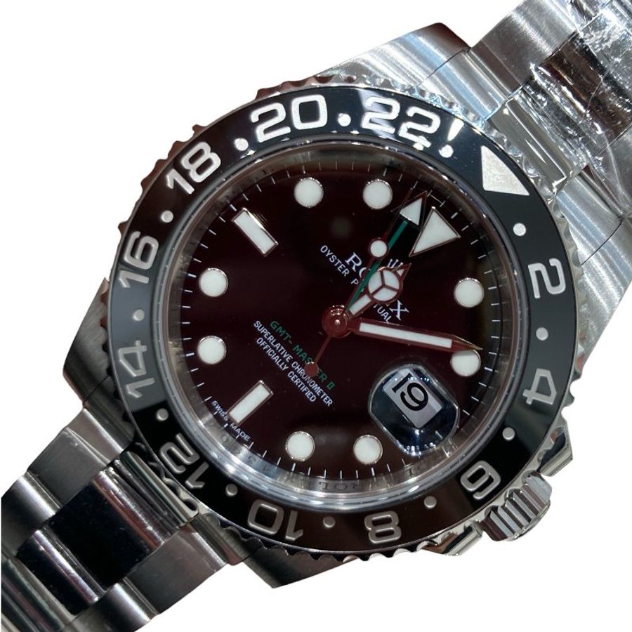 ROLEX OYSTER PERPETUAL GMT 黑面 不鏽鋼 自動機械錶-1