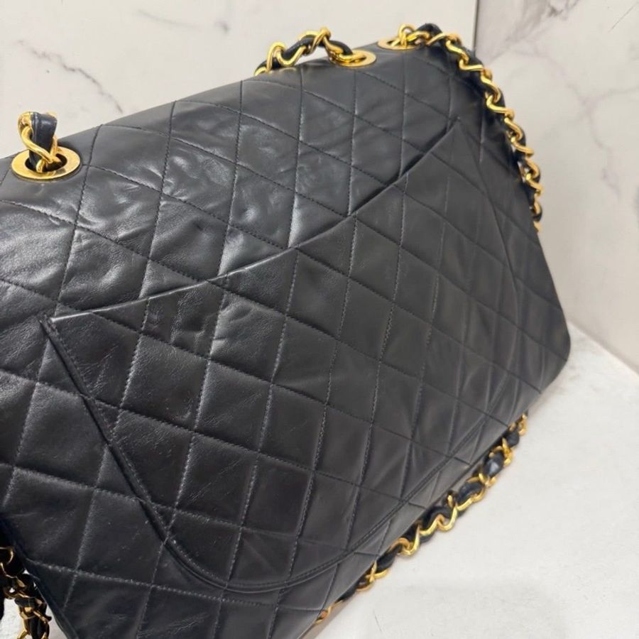 CHANEL經典老香黑金貝嫂 34🖤✨ vintage夢幻收藏 都要15萬起跳 讓藏 有鑒定證明-7