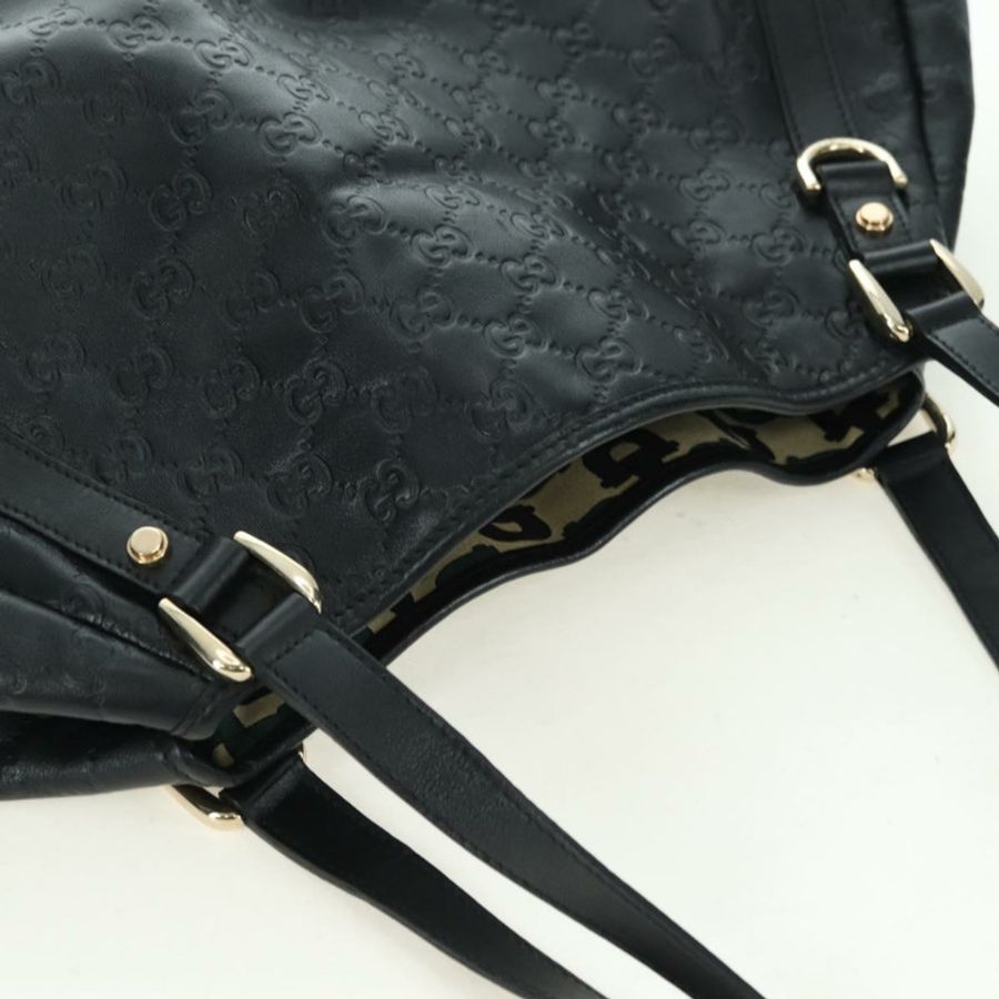 【日本直送】GUCCI Guccissima GG帆布Abbey托特包,黑色/金色皮革款,貨號130736,正品編號179098V-5