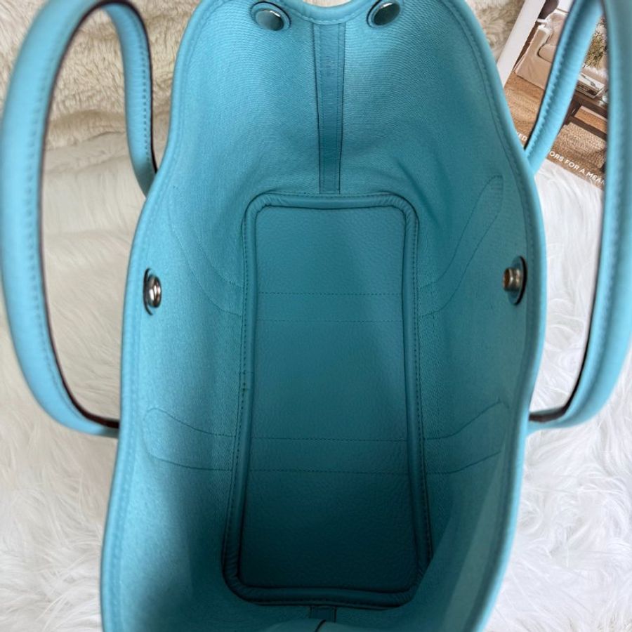 Hermès Garden Party 30 天空藍銀扣 T Stamp-5