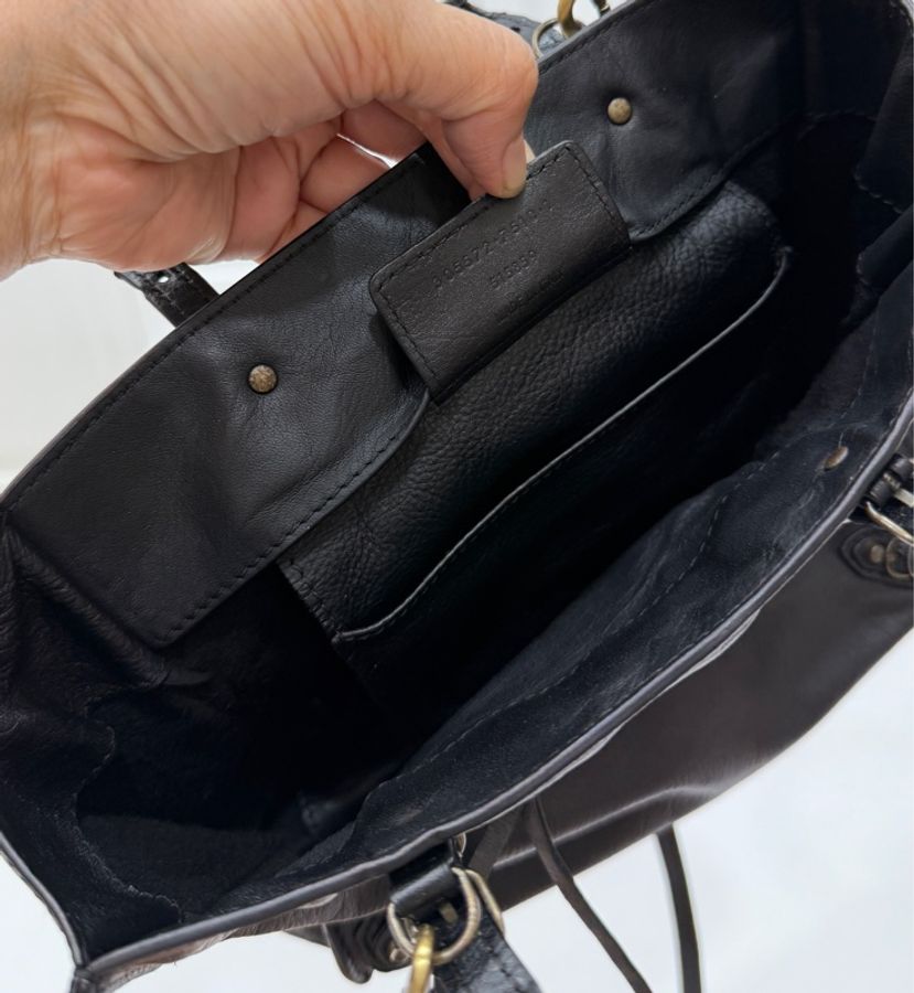 《仙闆名牌精品 》BALENCIAGA 巴黎世家 Papier Mini 黑色 機車包 手提包 肩背包 斜背包 側背包-22