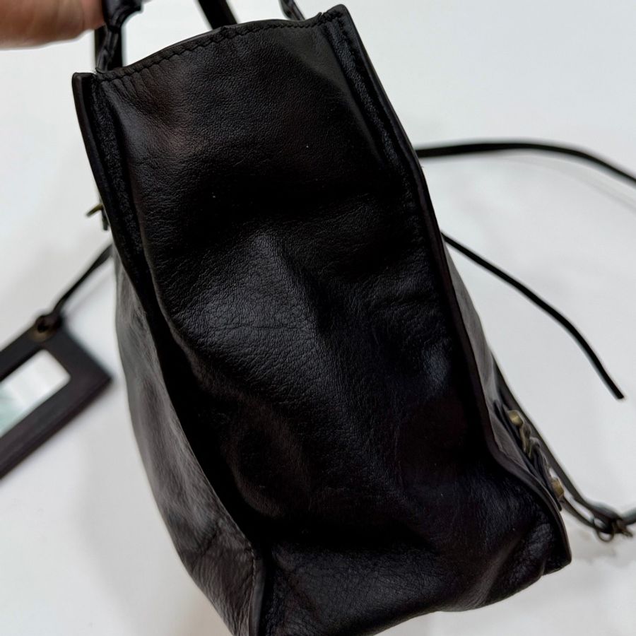 《仙闆名牌精品 》BALENCIAGA 巴黎世家 Papier Mini 黑色 機車包 手提包 肩背包 斜背包 側背包-28