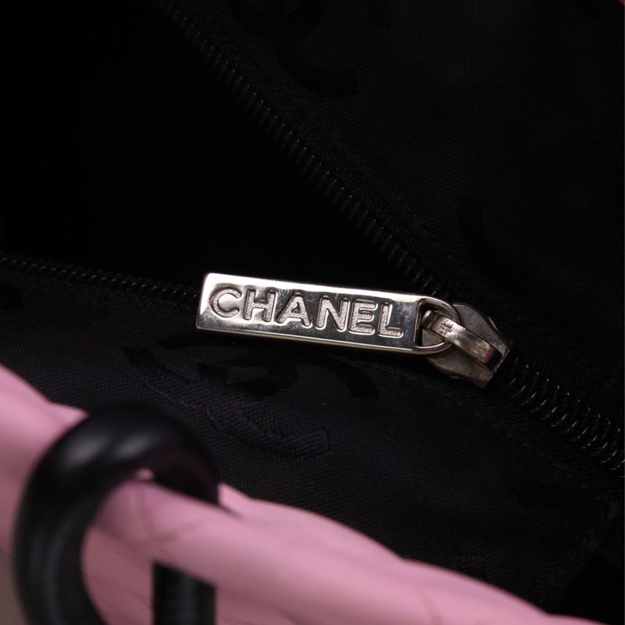 Chanel 9开粉色康鹏中号菜篮子手提包-12