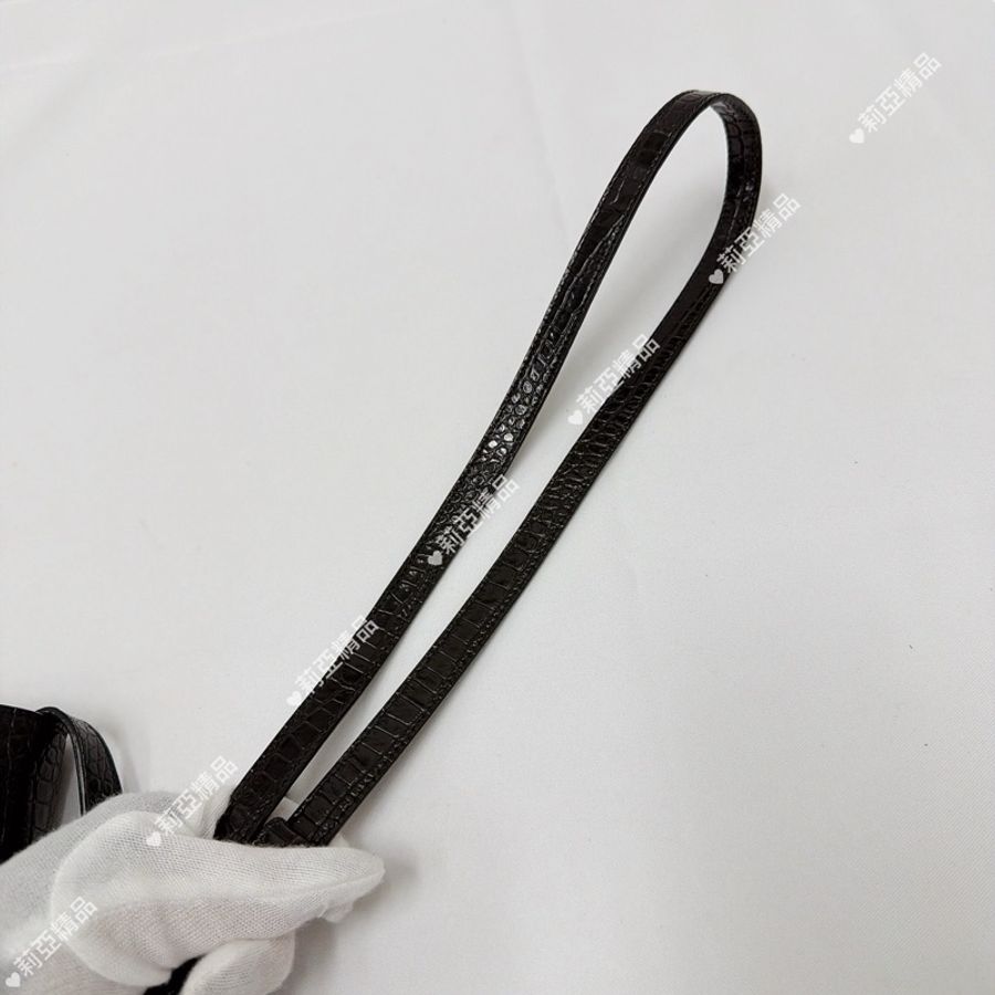 莉亞精品♡ YSL 619740 kaia小號鰐魚壓紋馬鞍包 二手美包-13