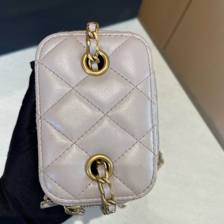 香奈兒/Chanel 金球小盒子粉紫色 31開 單肩斜挎包 小羊皮 原始成色-1