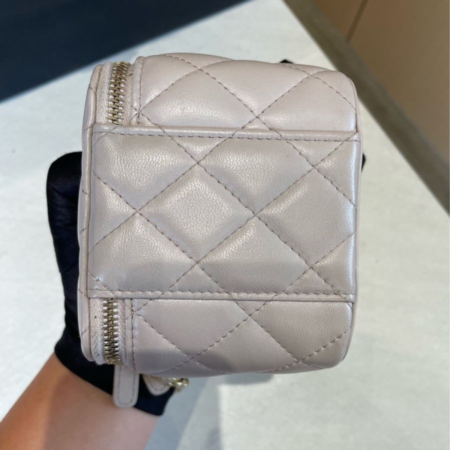 香奈兒/Chanel 金球小盒子粉紫色 31開 單肩斜挎包 小羊皮 原始成色-3