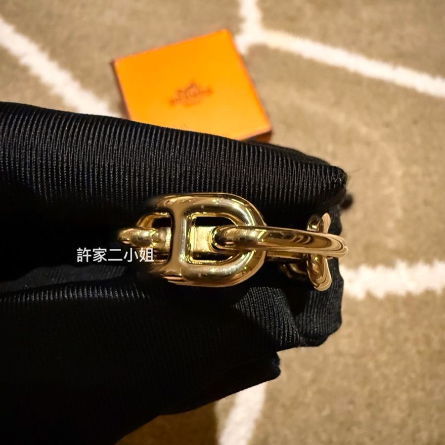 Hermes 98.99新閒置 Regate 90仿銅色絲巾環 (適合90絲巾)-5