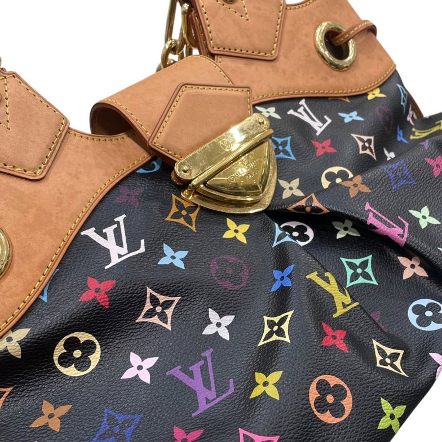 LOUIS VUITTON 路易威登 M40124 URSULA 托特包 PVC帆布 黑三彩 金釦-10
