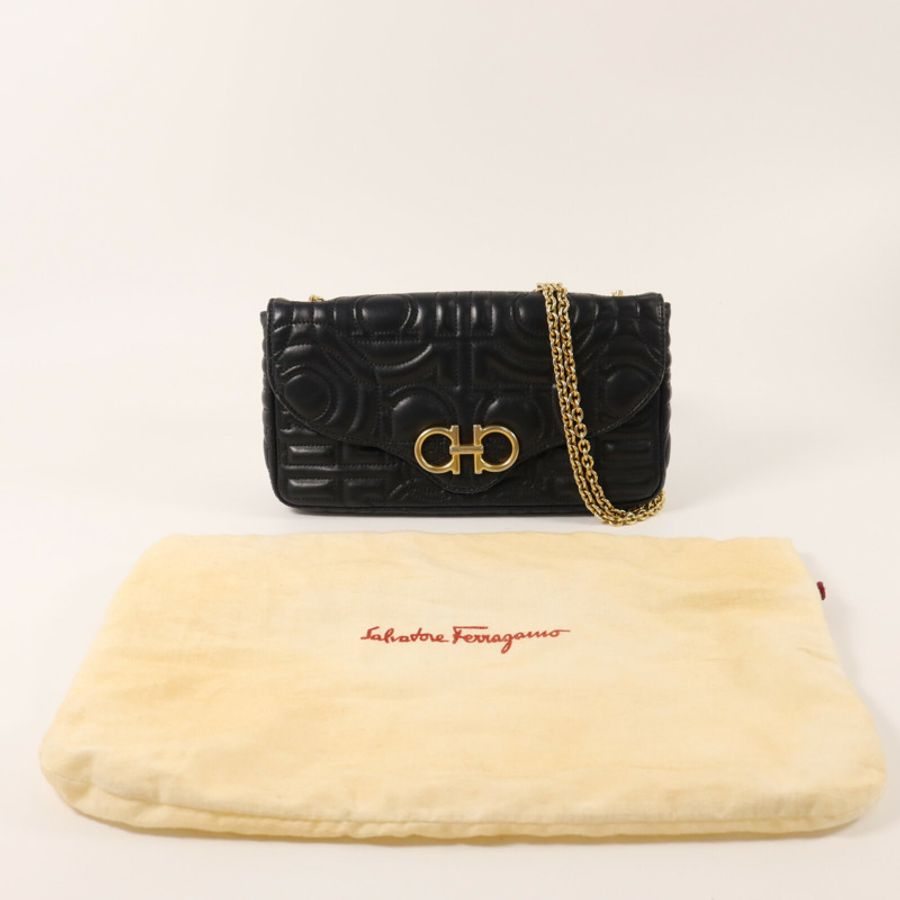 Salvatore Ferragamo 牛皮皮革Shoulder Bag鏈帶肩背袋-4