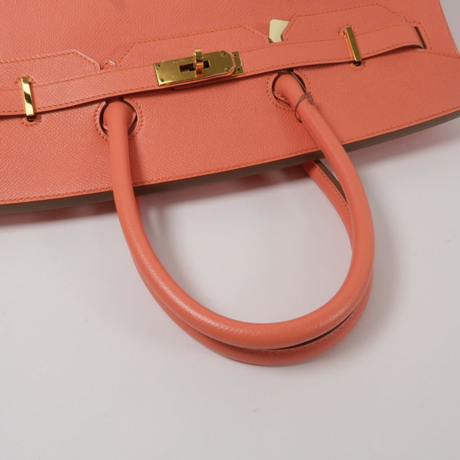HERMES Epsom皮革Birkin 35手挽袋Flamingo-10