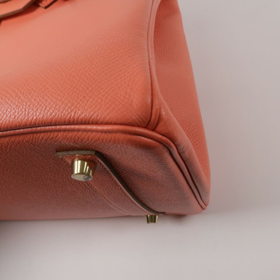 HERMES Epsom皮革Birkin 35手挽袋Flamingo-13