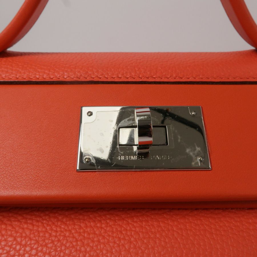 HERMES Clemence皮革24/24 29cm手挽肩背兩用袋Capucine-6