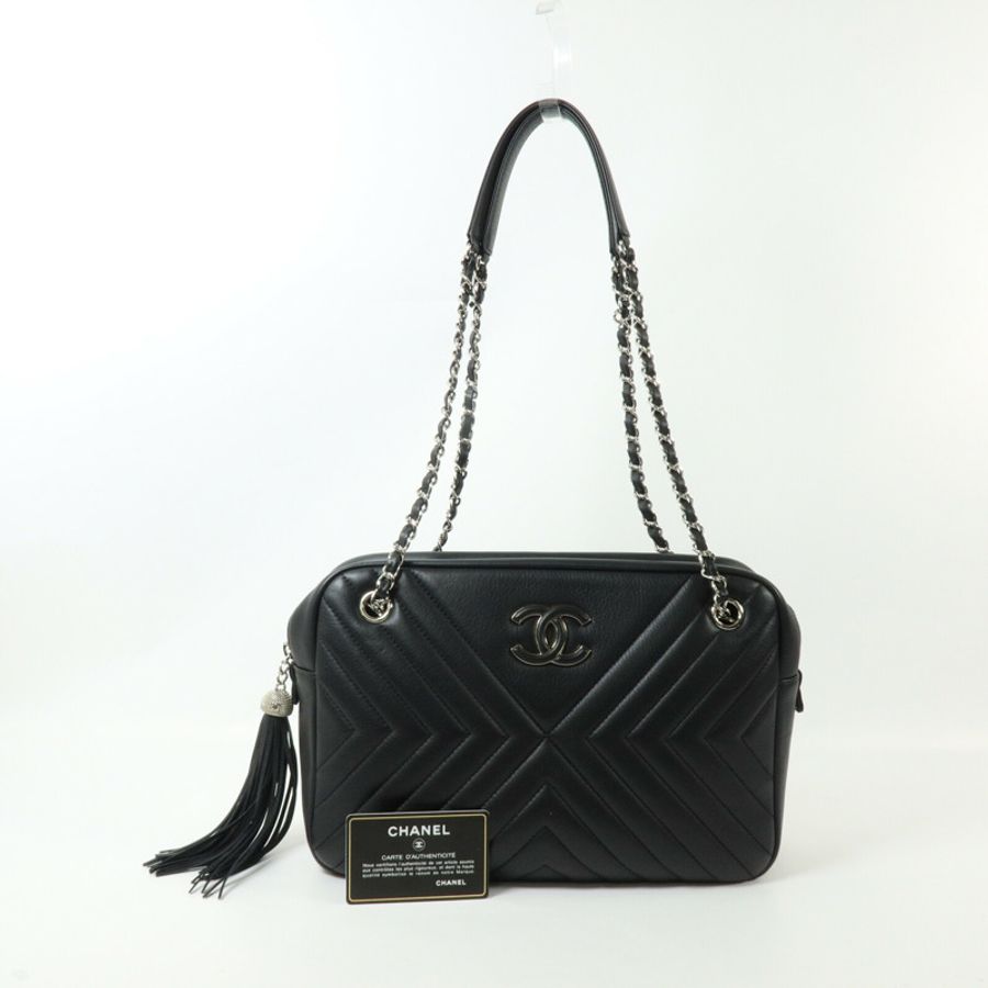 CHANEL 牛皮皮革Shoulder Bag 鏈帶肩背袋-12