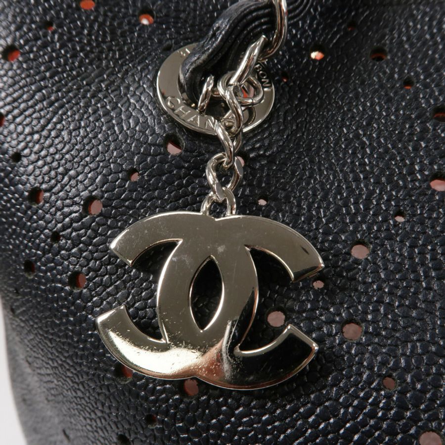 CHANEL 牛皮皮革Tote Bag鏈帶手挽袋-6