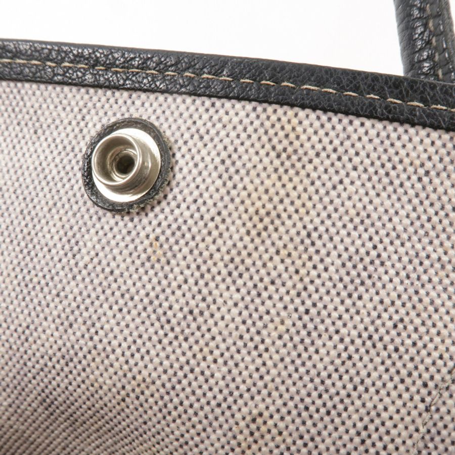 HERMES Toile H帆布Garden Party PM手挽袋Noir-11