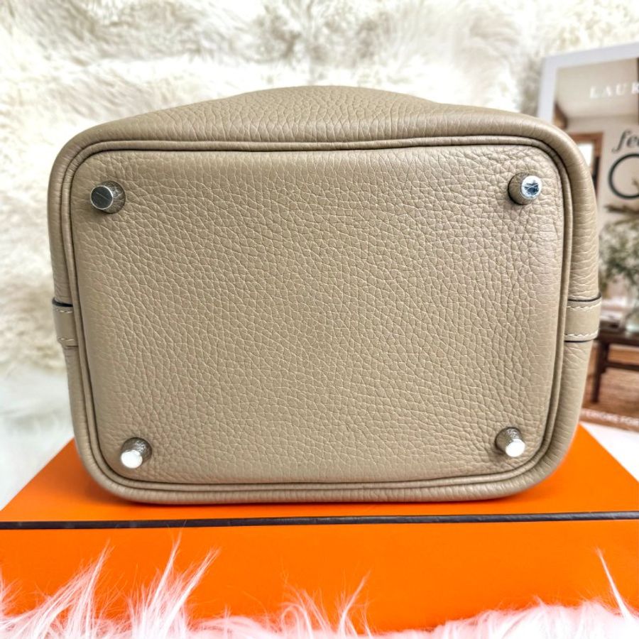 Hermès Picotin Lock 18手提包 風衣灰 U stamp-4