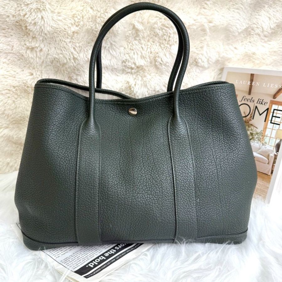 Hermès Garden Party 36手提包 沼澤綠-1