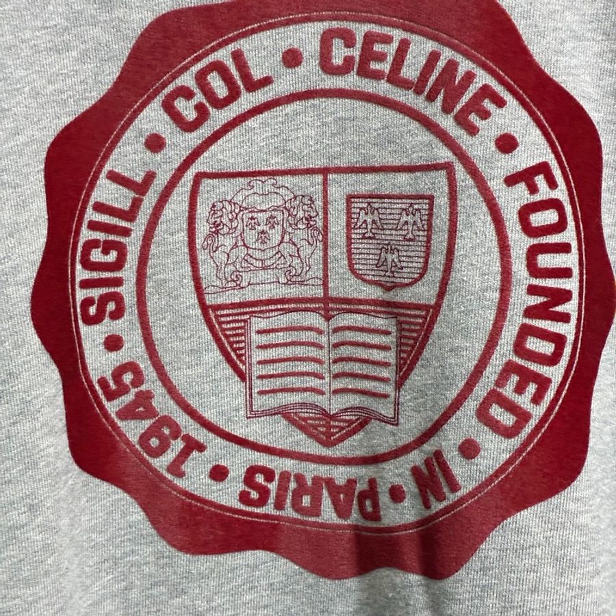 Celine灰色長袖大學T-4