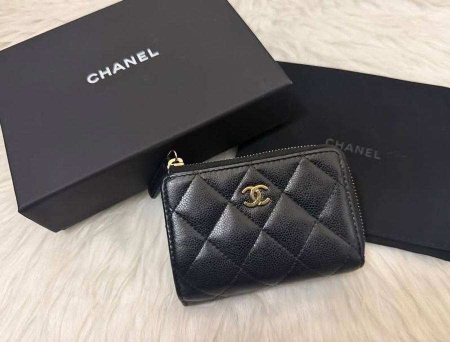 Chanel牛皮3折短夾 晶片款-5