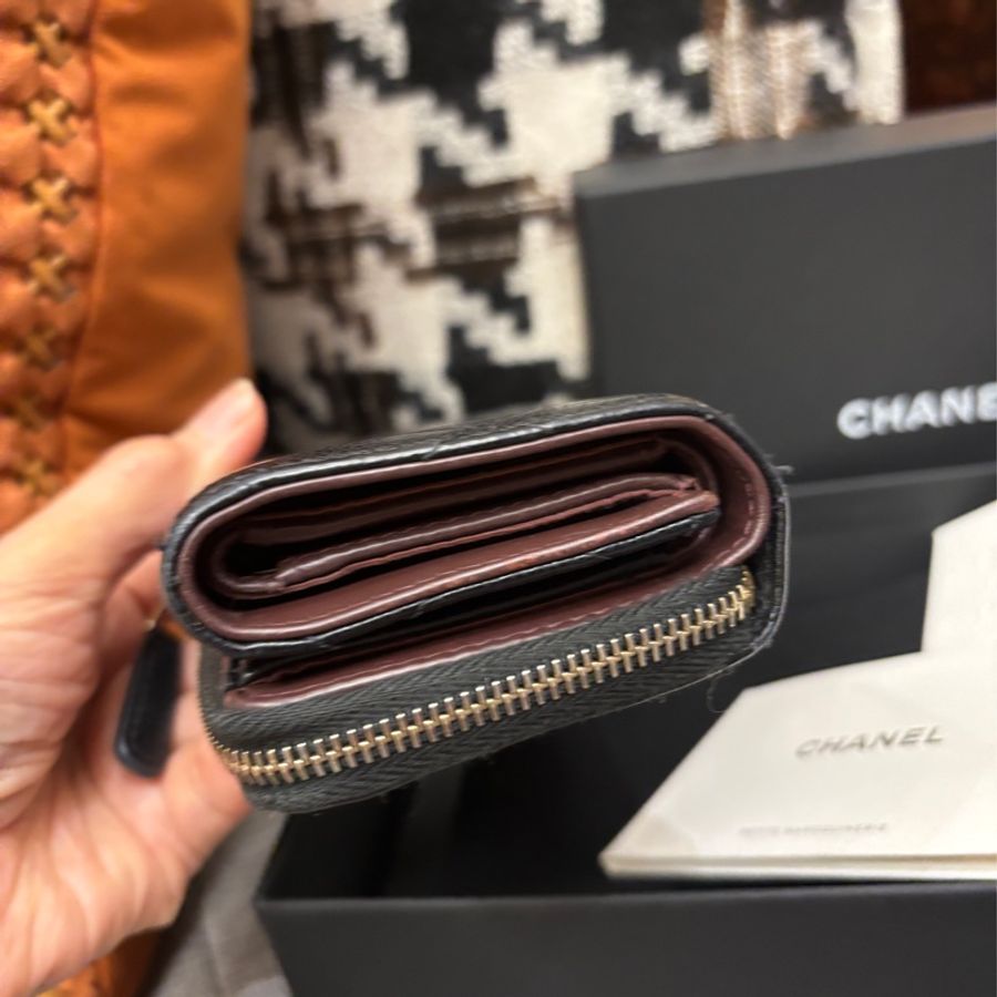 Chanel牛皮3折短夾 晶片款-17