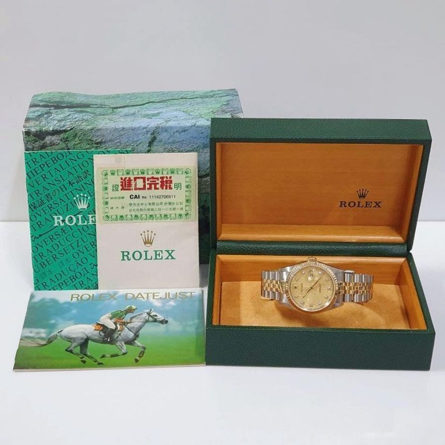 【大眾名錶】ROLEX勞力士 16233 Datejust 蠔式日誌 金十鑽紀念面盤 原面未翻寫 大眾名錶G190-8