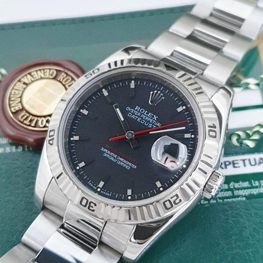 【大眾名錶】 ROLEX 勞力士 116264 Datejust 爬山虎 黑面紅針 2009/02 大眾名錶B820-7