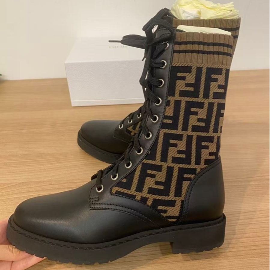 全新fendi 芬迪 短靴 老花馬丁靴38碼-6