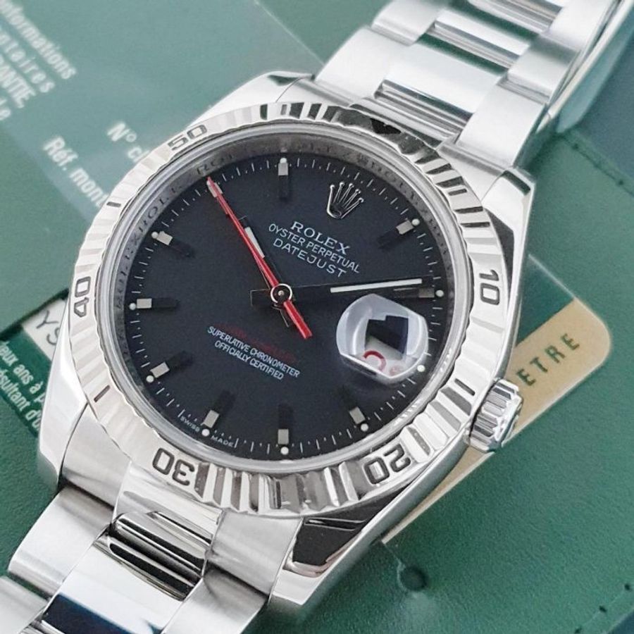 【大眾名錶】ROLEX 勞力士 116264 Datejust 黑面紅針 爬山虎 2009/08 紅字 大眾名錶B819-7