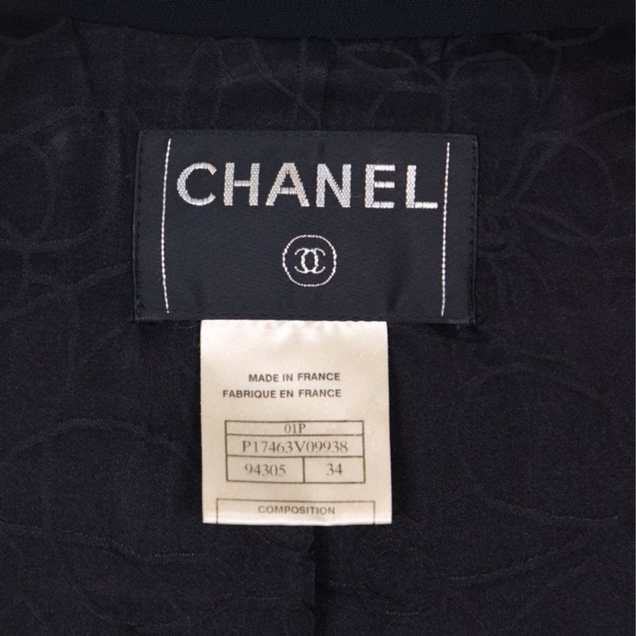 Chanel 01年黑银双排扣西装上衣外套-9