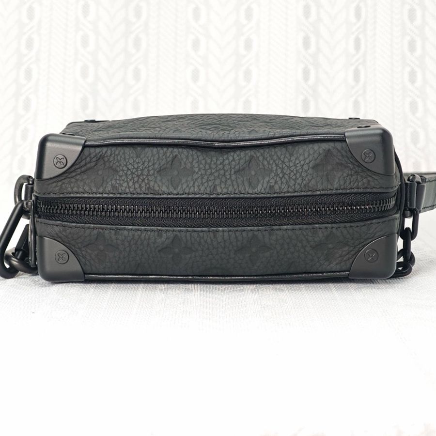 Louis Vuitton/路易威登 Soft trunk 黑色壓紋軟盒子包 單肩包-7