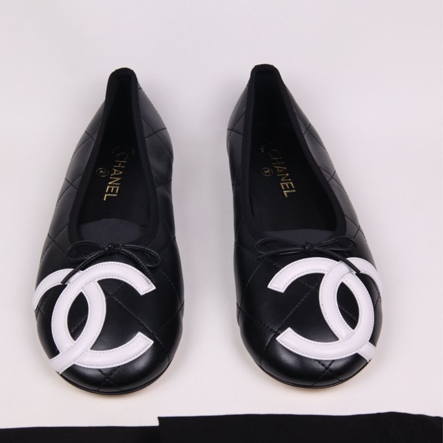 Chanel 26M coco beach系列黑色康鹏芭蕾舞鞋-0