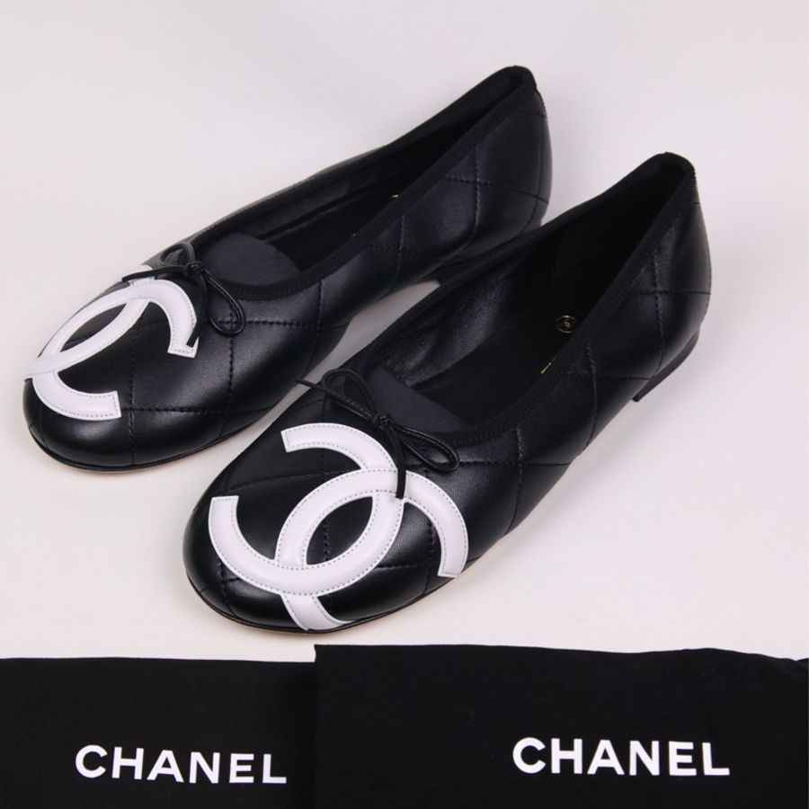 Chanel 26M coco beach系列黑色康鹏芭蕾舞鞋-1