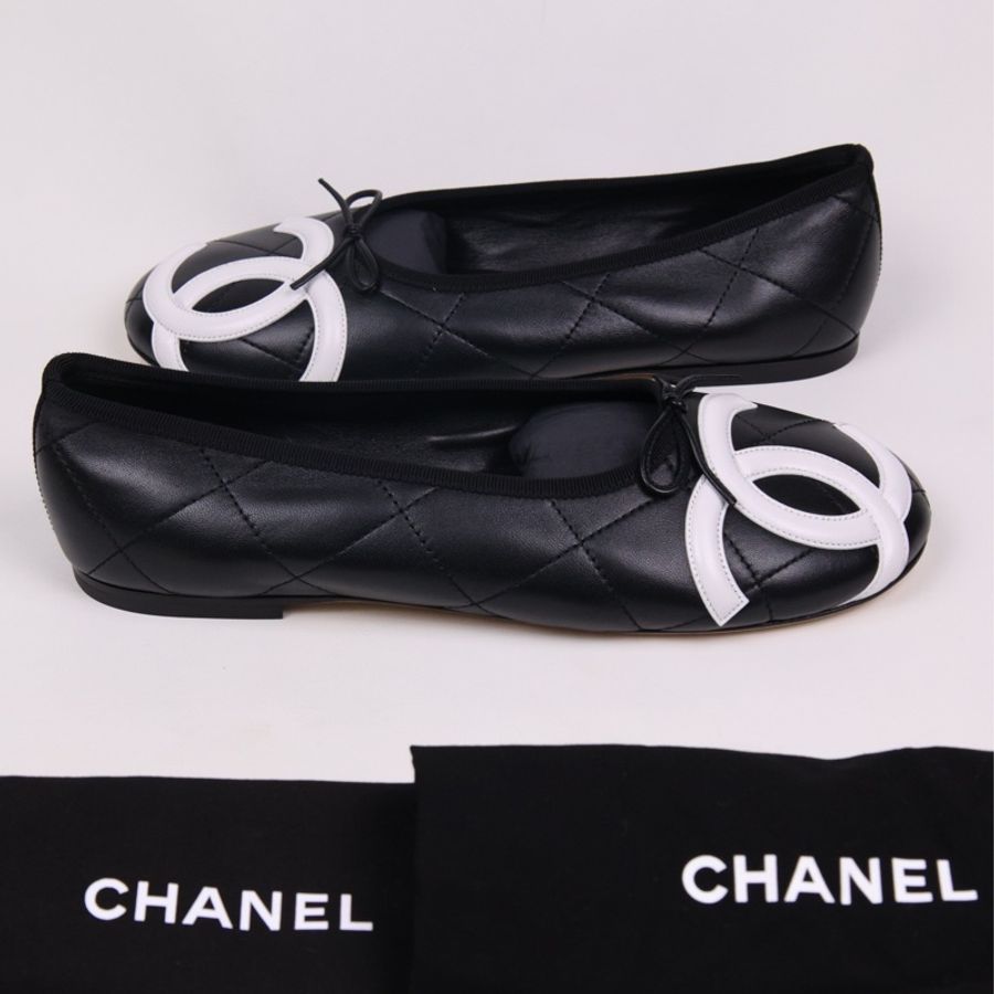 Chanel 26M coco beach系列黑色康鹏芭蕾舞鞋-3