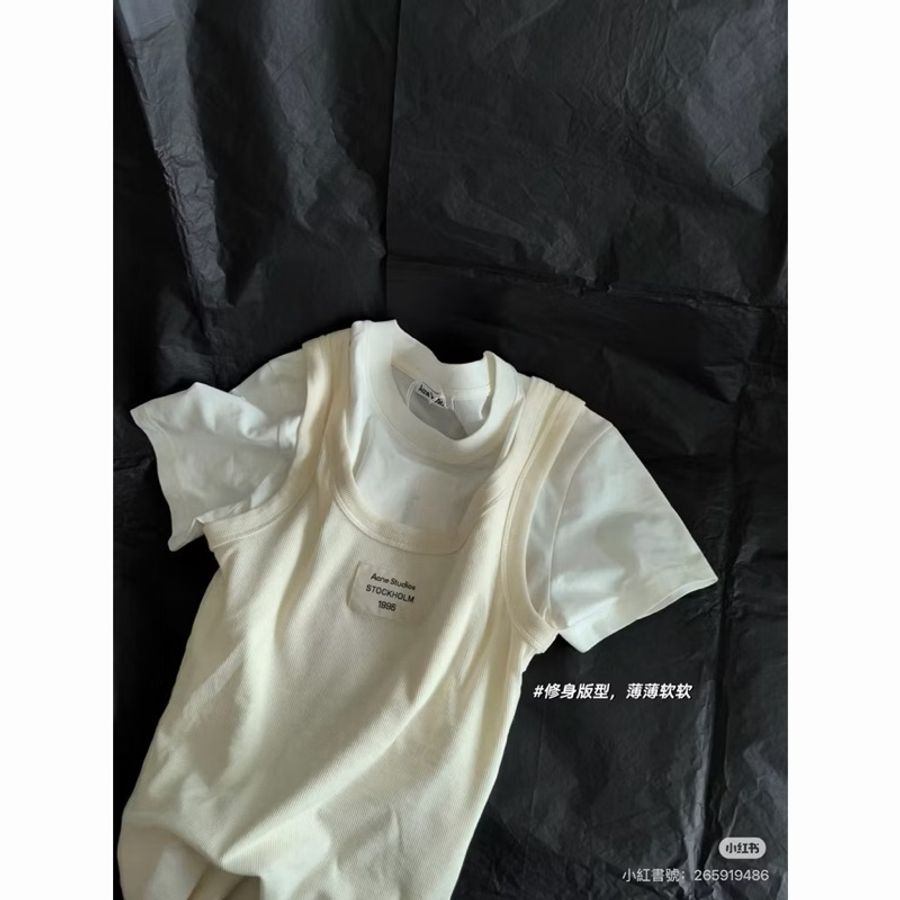 acne studios 王心凌同款 假兩件背心T shirt 短T#xxs-3