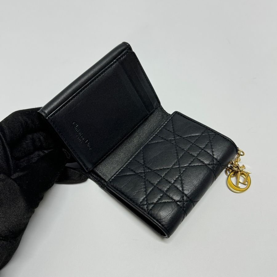 (極新🎁) DIOR 迪奧 Lady Dior Lotus 羊皮短夾 【專櫃22,000】-7