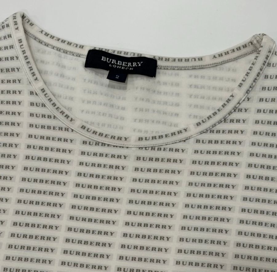 BURBERRY 倫敦 滿版BURBERRY字母彈性上衣-8