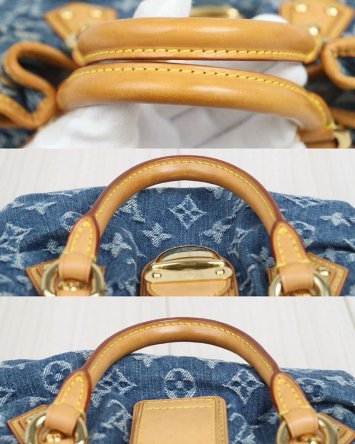 「JL精品代購」95新 LV老花藍色牛仔丹寧元寶包-6