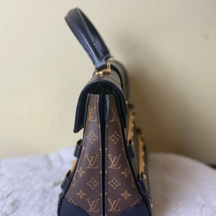 LV路易威登木條手柄硬箱子Trianon老花限量手提包-5