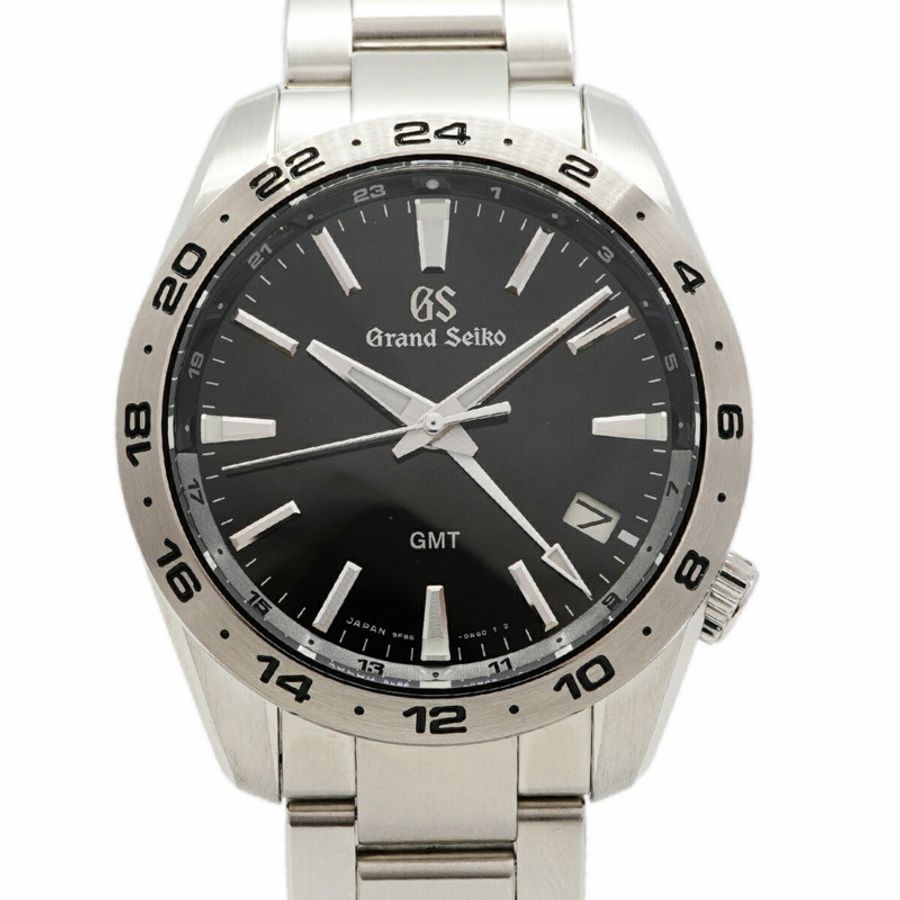 精工 Grand GMT SBGN027 9F86-0AK0 黑色錶盤男士腕錶-0