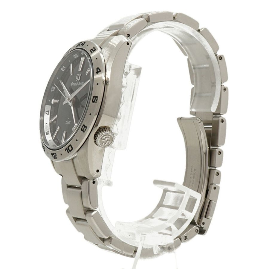 精工 Grand GMT SBGN027 9F86-0AK0 黑色錶盤男士腕錶-1