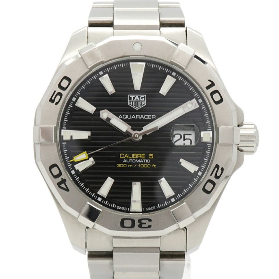 TAG Heuer Aquaracer WAY2010 黑色錶盤男士手錶-0