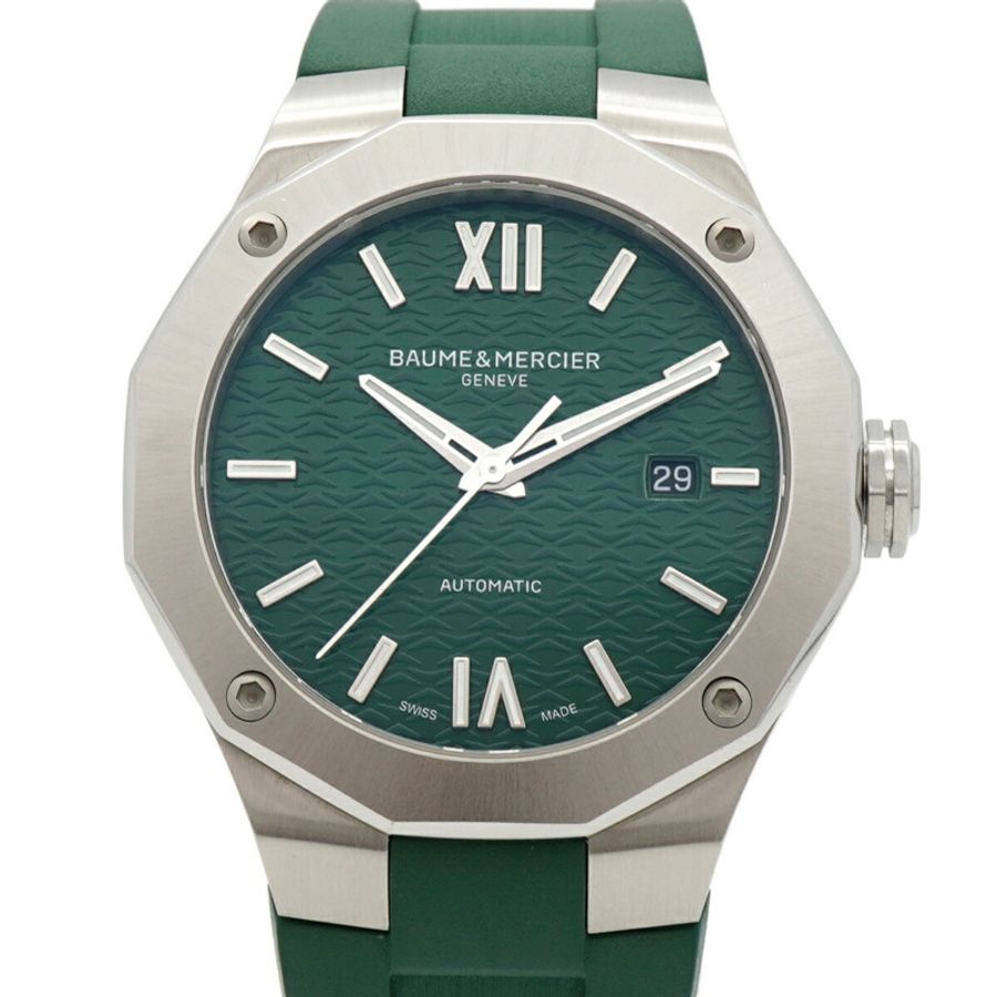 名士 (Baume & Mercier) Riviera M0A10618 綠色錶盤男士腕錶-0