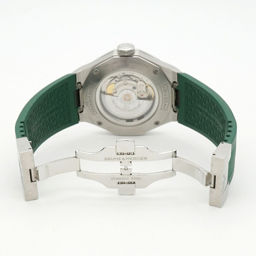 名士 (Baume & Mercier) Riviera M0A10618 綠色錶盤男士腕錶-3