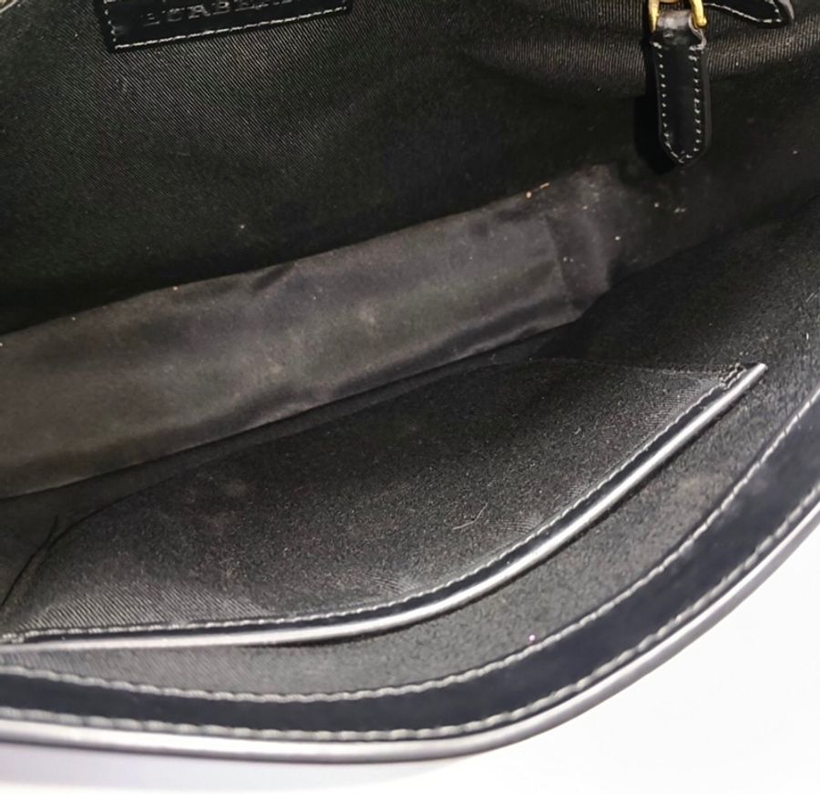 BURBERRY 深棕色塗層帆布印花單肩包斜挎包 尺寸 32*27*7cm-5